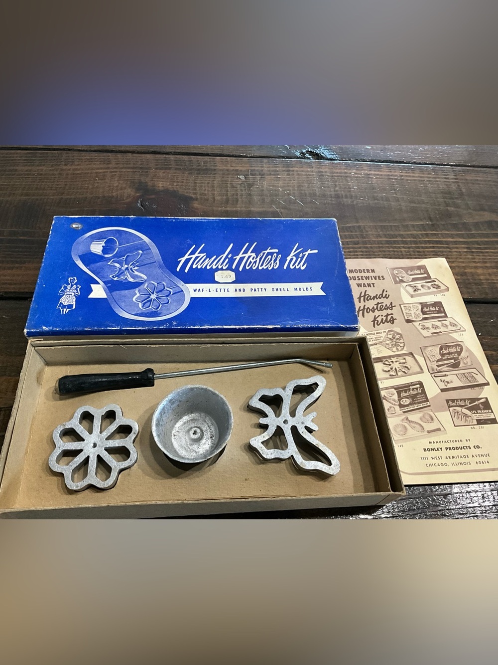 Vintage Handi Hostess Kit Waf-l-ette & Patty Shell Molds IOB